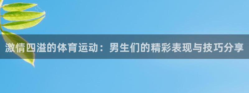 凯发官网下载招商电话号码：激情四溢的体育运动：男生们